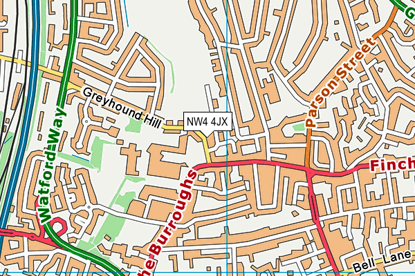 NW4 4JX map - OS VectorMap District (Ordnance Survey) NW4 4JX map - OS VectorMap District (Ordnance Survey)
