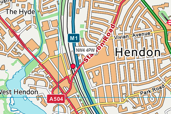 NW4 4PW map - OS VectorMap District (Ordnance Survey) NW4 4PW map - OS VectorMap District (Ordnance Survey)
