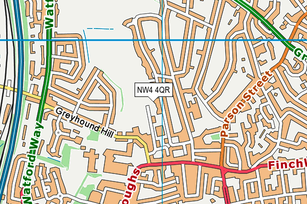 NW4 4QR map - OS VectorMap District (Ordnance Survey) NW4 4QR map - OS VectorMap District (Ordnance Survey)