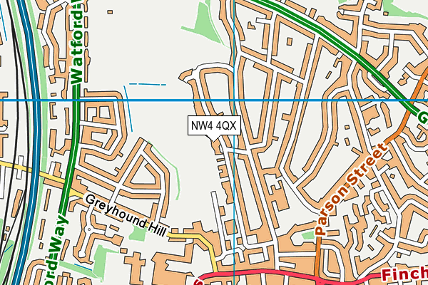 NW4 4QX map - OS VectorMap District (Ordnance Survey) NW4 4QX map - OS VectorMap District (Ordnance Survey)