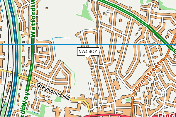 NW4 4QY map - OS VectorMap District (Ordnance Survey) NW4 4QY map - OS VectorMap District (Ordnance Survey)