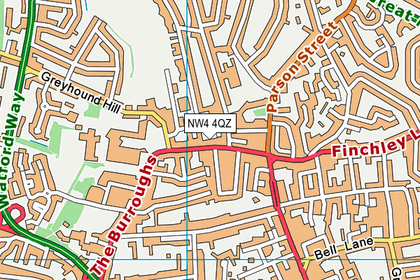 NW4 4QZ map - OS VectorMap District (Ordnance Survey)
