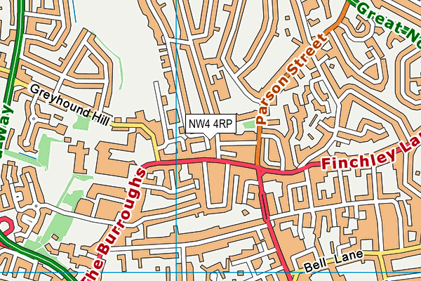NW4 4RP map - OS VectorMap District (Ordnance Survey) NW4 4RP map - OS VectorMap District (Ordnance Survey)