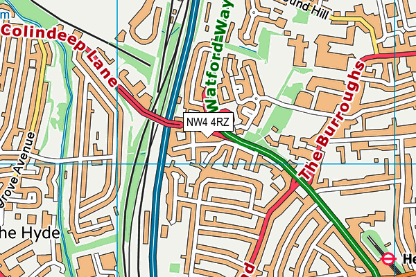 NW4 4RZ map - OS VectorMap District (Ordnance Survey) NW4 4RZ map - OS VectorMap District (Ordnance Survey)