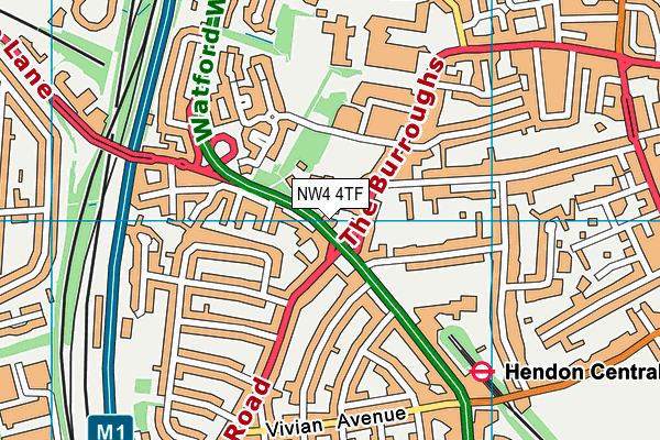 NW4 4TF map - OS VectorMap District (Ordnance Survey) NW4 4TF map - OS VectorMap District (Ordnance Survey)
