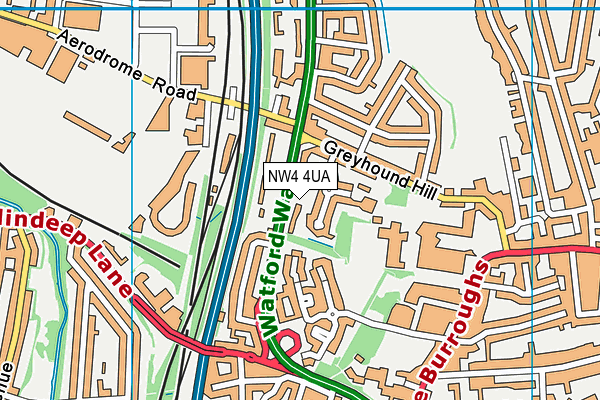 NW4 4UA map - OS VectorMap District (Ordnance Survey) NW4 4UA map - OS VectorMap District (Ordnance Survey)
