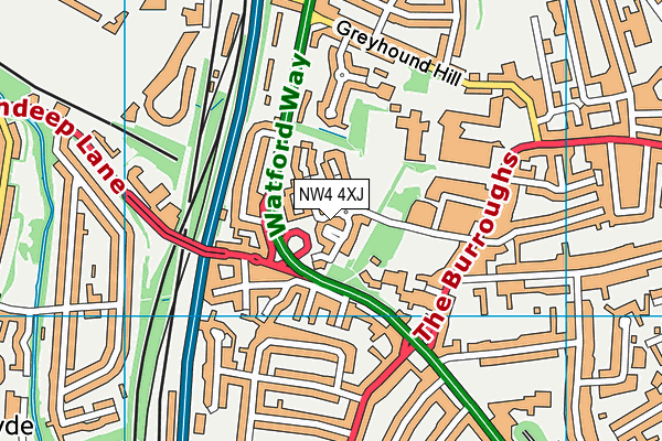 NW4 4XJ map - OS VectorMap District (Ordnance Survey) NW4 4XJ map - OS VectorMap District (Ordnance Survey)