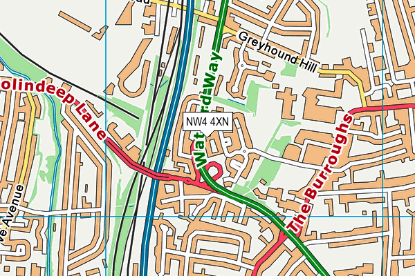 NW4 4XN map - OS VectorMap District (Ordnance Survey) NW4 4XN map - OS VectorMap District (Ordnance Survey)