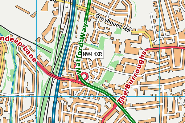 NW4 4XR map - OS VectorMap District (Ordnance Survey) NW4 4XR map - OS VectorMap District (Ordnance Survey)