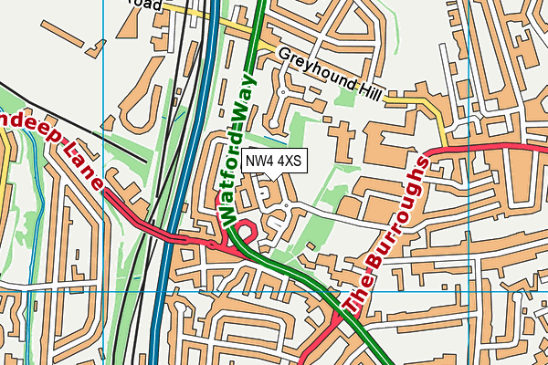 NW4 4XS map - OS VectorMap District (Ordnance Survey) NW4 4XS map - OS VectorMap District (Ordnance Survey)