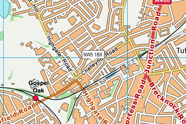 NW5 1BX map - OS VectorMap District (Ordnance Survey)
