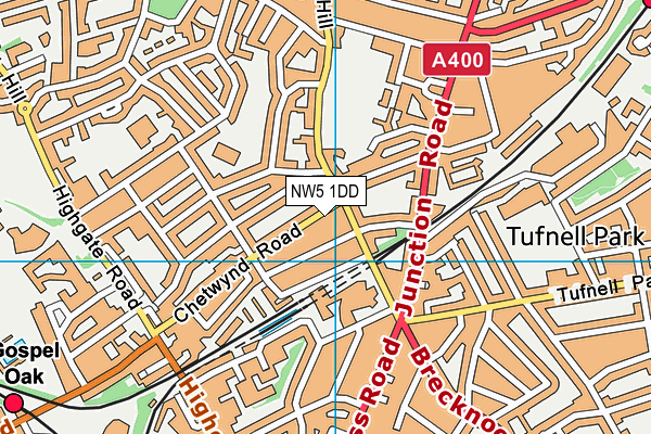 NW5 1DD map - OS VectorMap District (Ordnance Survey)
