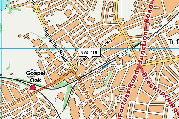 NW5 1DL map - OS VectorMap District (Ordnance Survey)