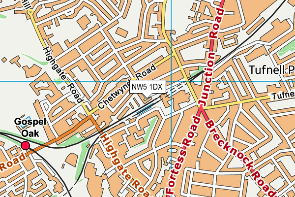 NW5 1DX map - OS VectorMap District (Ordnance Survey) NW5 1DX map - OS VectorMap District (Ordnance Survey)