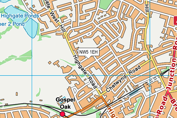 NW5 1EH map - OS VectorMap District (Ordnance Survey) NW5 1EH map - OS VectorMap District (Ordnance Survey)