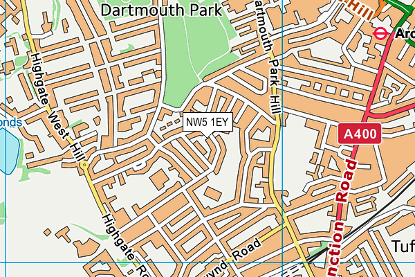 NW5 1EY map - OS VectorMap District (Ordnance Survey) NW5 1EY map - OS VectorMap District (Ordnance Survey)
