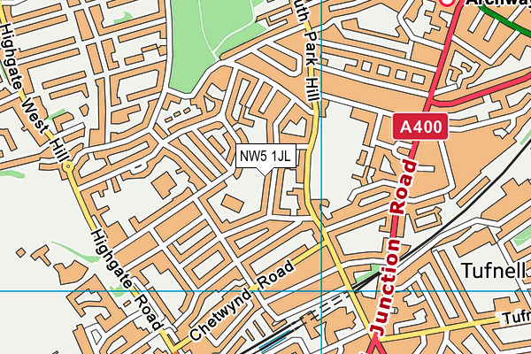 NW5 1JL map - OS VectorMap District (Ordnance Survey) NW5 1JL map - OS VectorMap District (Ordnance Survey)