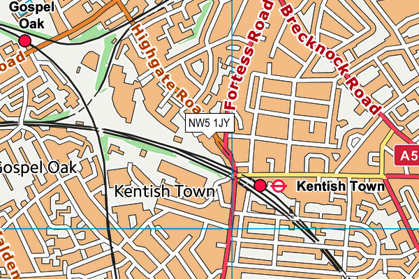 NW5 1JY map - OS VectorMap District (Ordnance Survey) NW5 1JY map - OS VectorMap District (Ordnance Survey)