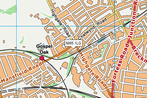 NW5 1LG map - OS VectorMap District (Ordnance Survey) NW5 1LG map - OS VectorMap District (Ordnance Survey)