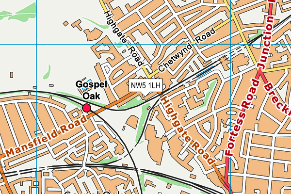 NW5 1LH map - OS VectorMap District (Ordnance Survey) NW5 1LH map - OS VectorMap District (Ordnance Survey)
