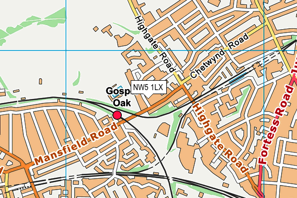 NW5 1LX map - OS VectorMap District (Ordnance Survey) NW5 1LX map - OS VectorMap District (Ordnance Survey)