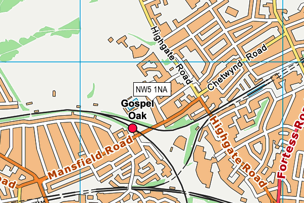 NW5 1NA map - OS VectorMap District (Ordnance Survey)