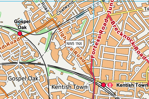 NW5 1NX map - OS VectorMap District (Ordnance Survey) NW5 1NX map - OS VectorMap District (Ordnance Survey)