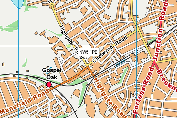 NW5 1PE map - OS VectorMap District (Ordnance Survey) NW5 1PE map - OS VectorMap District (Ordnance Survey)