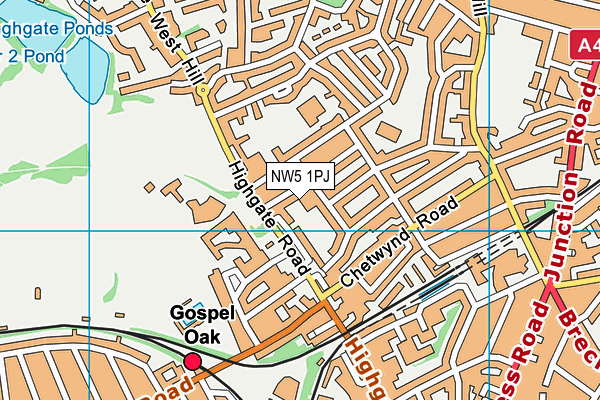 NW5 1PJ map - OS VectorMap District (Ordnance Survey) NW5 1PJ map - OS VectorMap District (Ordnance Survey)