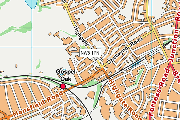 NW5 1PN map - OS VectorMap District (Ordnance Survey) NW5 1PN map - OS VectorMap District (Ordnance Survey)