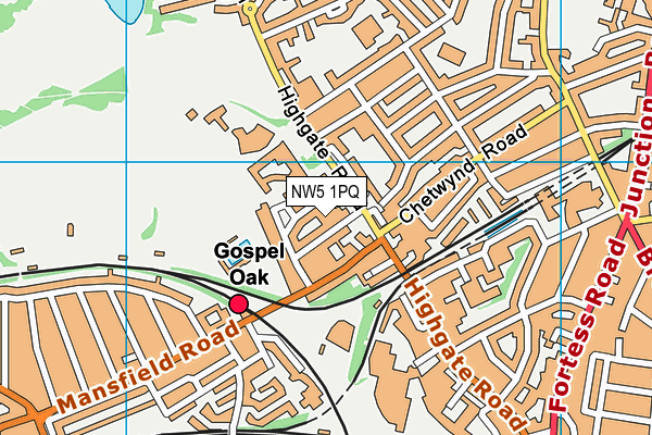 NW5 1PQ map - OS VectorMap District (Ordnance Survey) NW5 1PQ map - OS VectorMap District (Ordnance Survey)