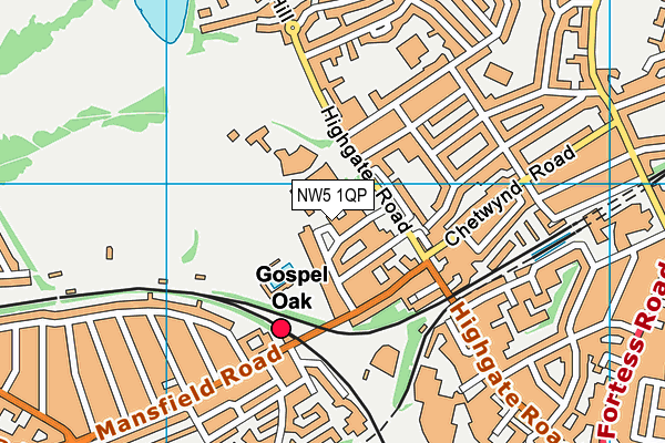 NW5 1QP map - OS VectorMap District (Ordnance Survey)