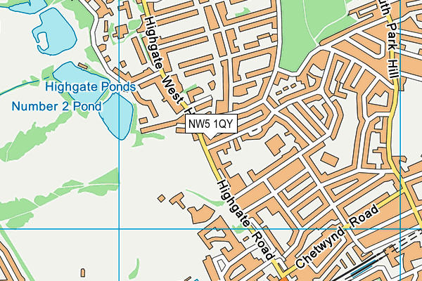 NW5 1QY map - OS VectorMap District (Ordnance Survey) NW5 1QY map - OS VectorMap District (Ordnance Survey)