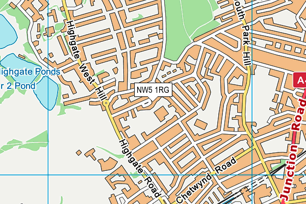 NW5 1RG map - OS VectorMap District (Ordnance Survey) NW5 1RG map - OS VectorMap District (Ordnance Survey)