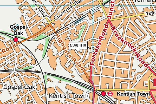 NW5 1UB map - OS VectorMap District (Ordnance Survey) NW5 1UB map - OS VectorMap District (Ordnance Survey)