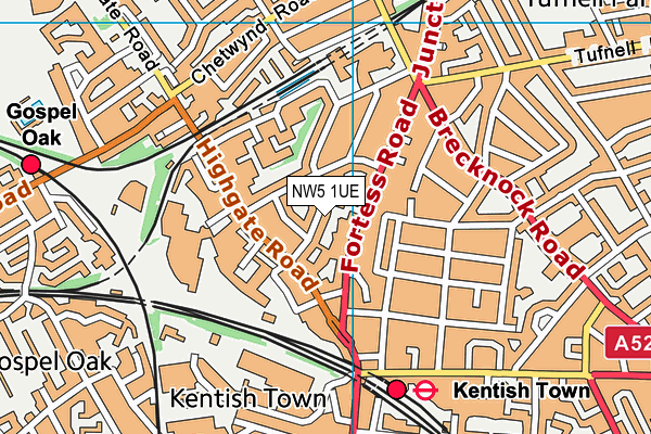 NW5 1UE map - OS VectorMap District (Ordnance Survey) NW5 1UE map - OS VectorMap District (Ordnance Survey)