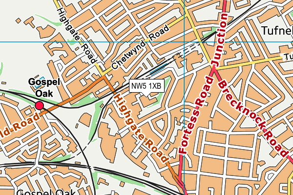 NW5 1XB map - OS VectorMap District (Ordnance Survey) NW5 1XB map - OS VectorMap District (Ordnance Survey)