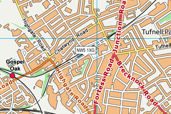NW5 1XG map - OS VectorMap District (Ordnance Survey) NW5 1XG map - OS VectorMap District (Ordnance Survey)