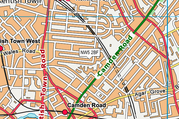 NW5 2BF map - OS VectorMap District (Ordnance Survey) NW5 2BF map - OS VectorMap District (Ordnance Survey)