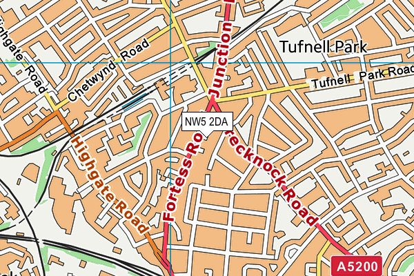 NW5 2DA map - OS VectorMap District (Ordnance Survey) NW5 2DA map - OS VectorMap District (Ordnance Survey)