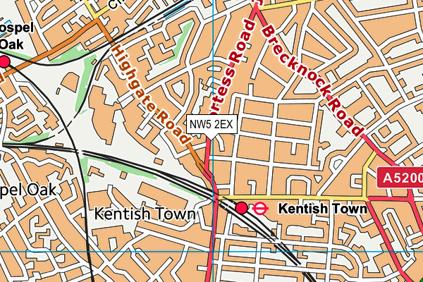 NW5 2EX map - OS VectorMap District (Ordnance Survey)