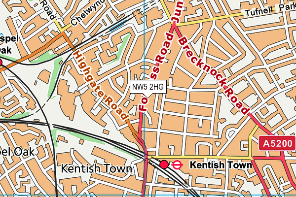 NW5 2HG map - OS VectorMap District (Ordnance Survey) NW5 2HG map - OS VectorMap District (Ordnance Survey)