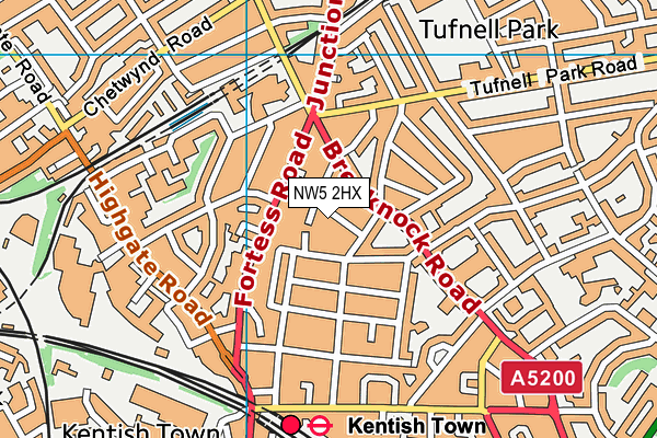 NW5 2HX map - OS VectorMap District (Ordnance Survey) NW5 2HX map - OS VectorMap District (Ordnance Survey)