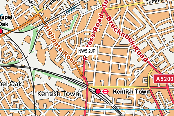 NW5 2JP map - OS VectorMap District (Ordnance Survey) NW5 2JP map - OS VectorMap District (Ordnance Survey)