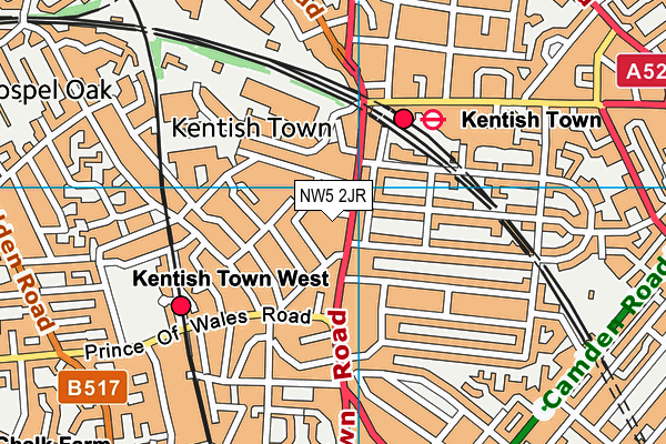 NW5 2JR map - OS VectorMap District (Ordnance Survey) NW5 2JR map - OS VectorMap District (Ordnance Survey)
