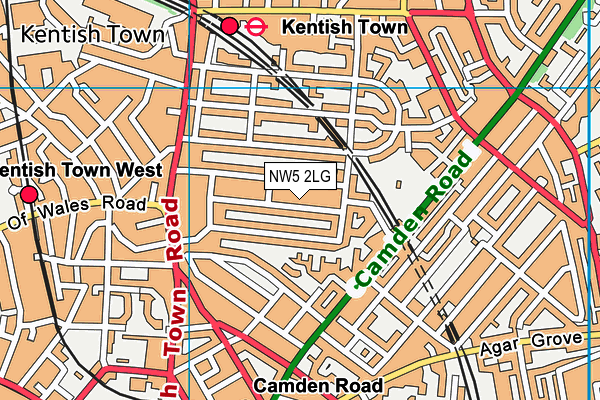 NW5 2LG map - OS VectorMap District (Ordnance Survey) NW5 2LG map - OS VectorMap District (Ordnance Survey)