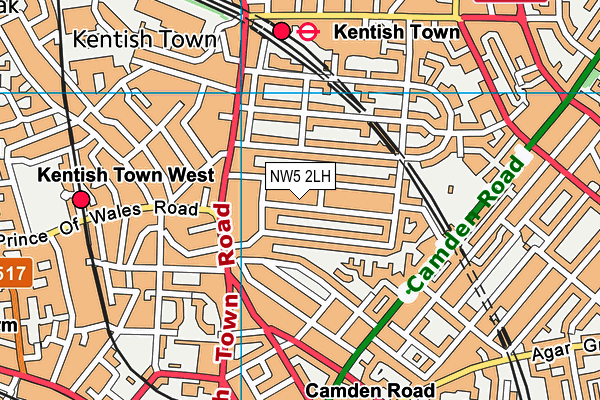 NW5 2LH map - OS VectorMap District (Ordnance Survey)