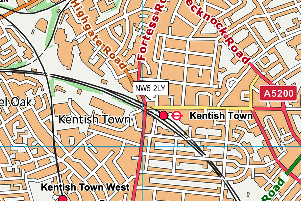 NW5 2LY map - OS VectorMap District (Ordnance Survey) NW5 2LY map - OS VectorMap District (Ordnance Survey)