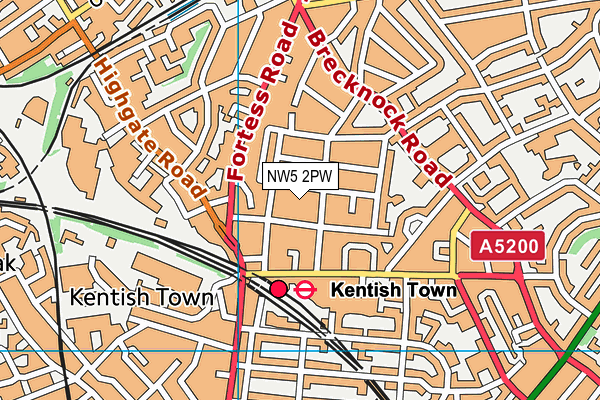 NW5 2PW map - OS VectorMap District (Ordnance Survey) NW5 2PW map - OS VectorMap District (Ordnance Survey)