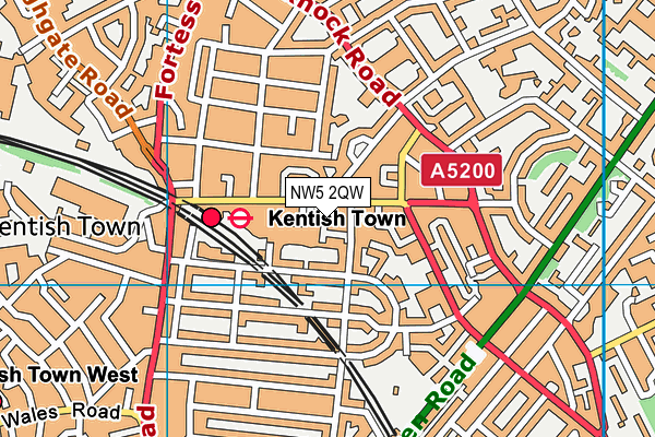 NW5 2QW map - OS VectorMap District (Ordnance Survey) NW5 2QW map - OS VectorMap District (Ordnance Survey)